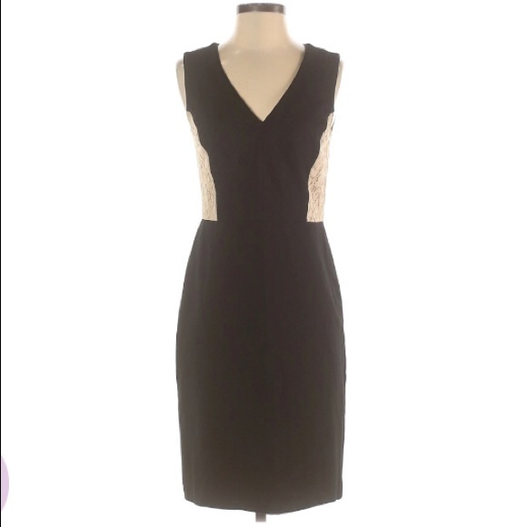 DKNYC Cocktail Knee Length Dress, Size 4, Black Tan - Picture 1 of 5